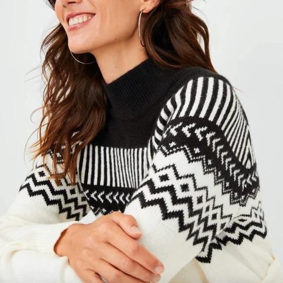 Ann Taylor Fair Isle Belted Sweater Dress New - Picture 3 of 5